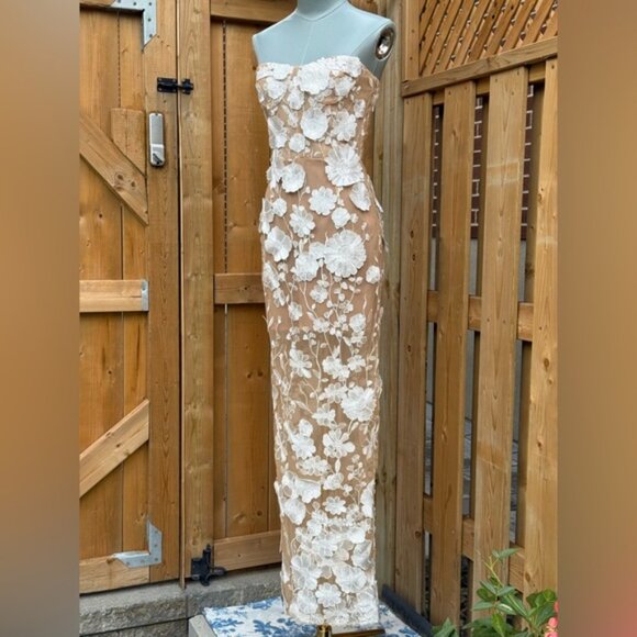 🆕 BRONX & BANCO 🧿 NWOT Jasmine Blanc Bridal Maxi Dress, Sz XS US 2 - Picture 4 of 15
